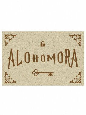 Harry Potter-Themed Doormat Alohomora Beige and Gold